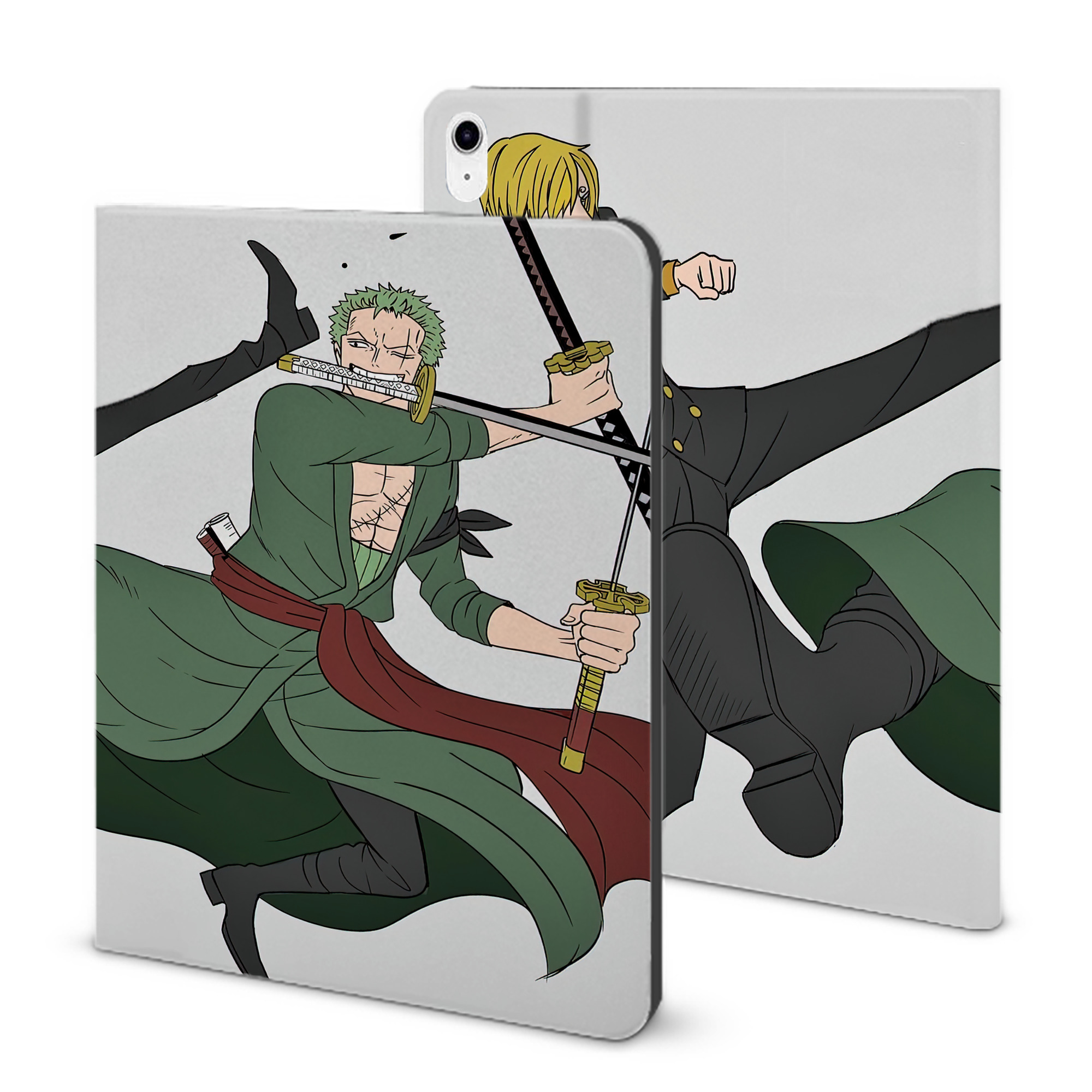 （画像用） ワンピース ONE PIECE IPad ケース ブック型 PUレザー TPU 耐衝撃 軽量 薄型 ペン収納なし 全面保護 IPad 各モデル対応
